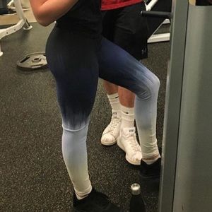 Ombré Blue and White Workout Leggings